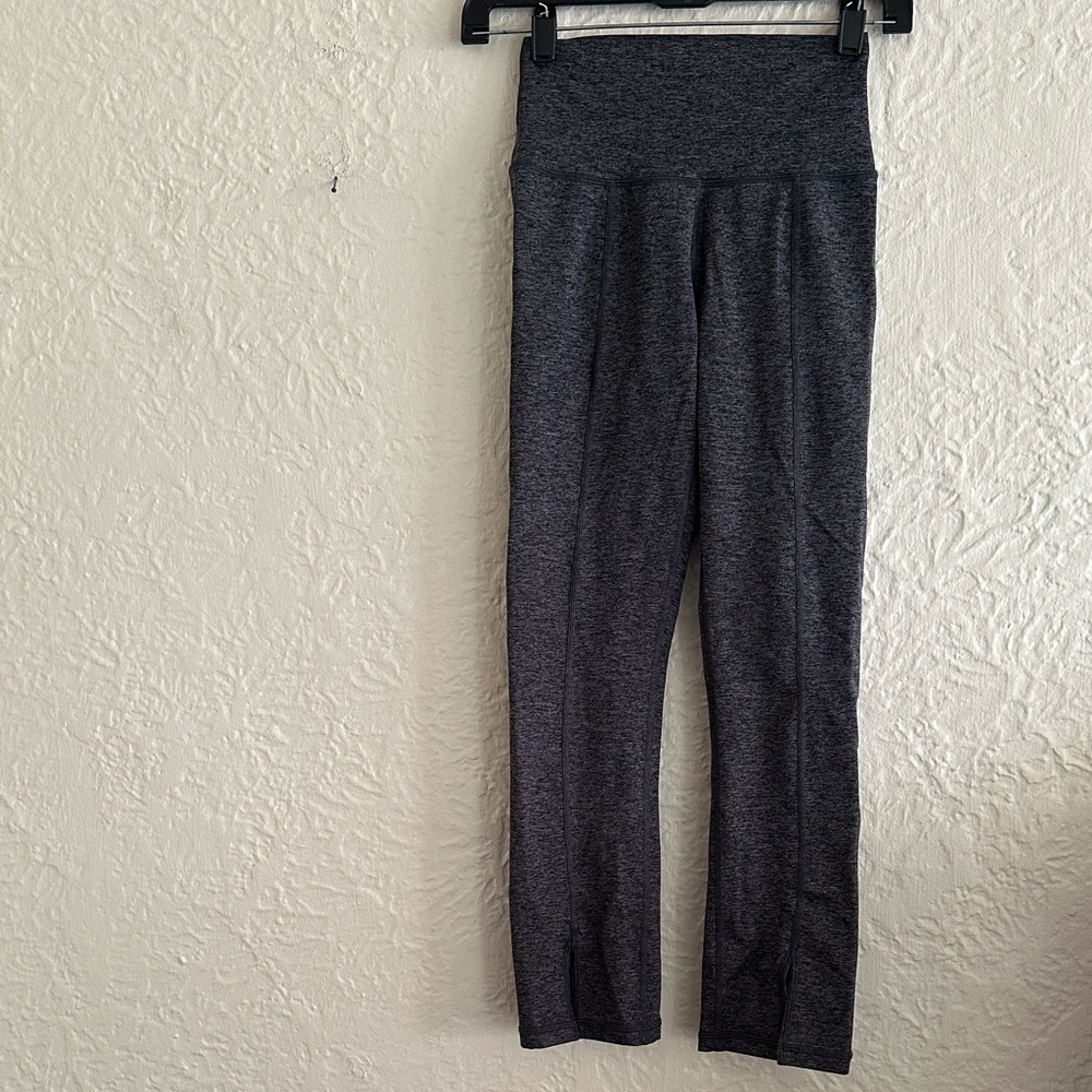 Aerie Offline The Hugger High Rise Leggings Mini Flare Gray Slit Front Small